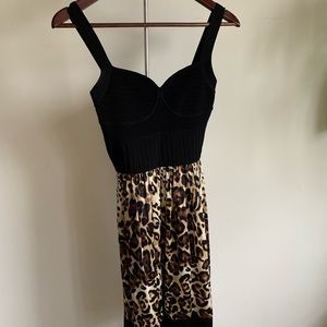 Bebe fit and flare silk dress. Size small
